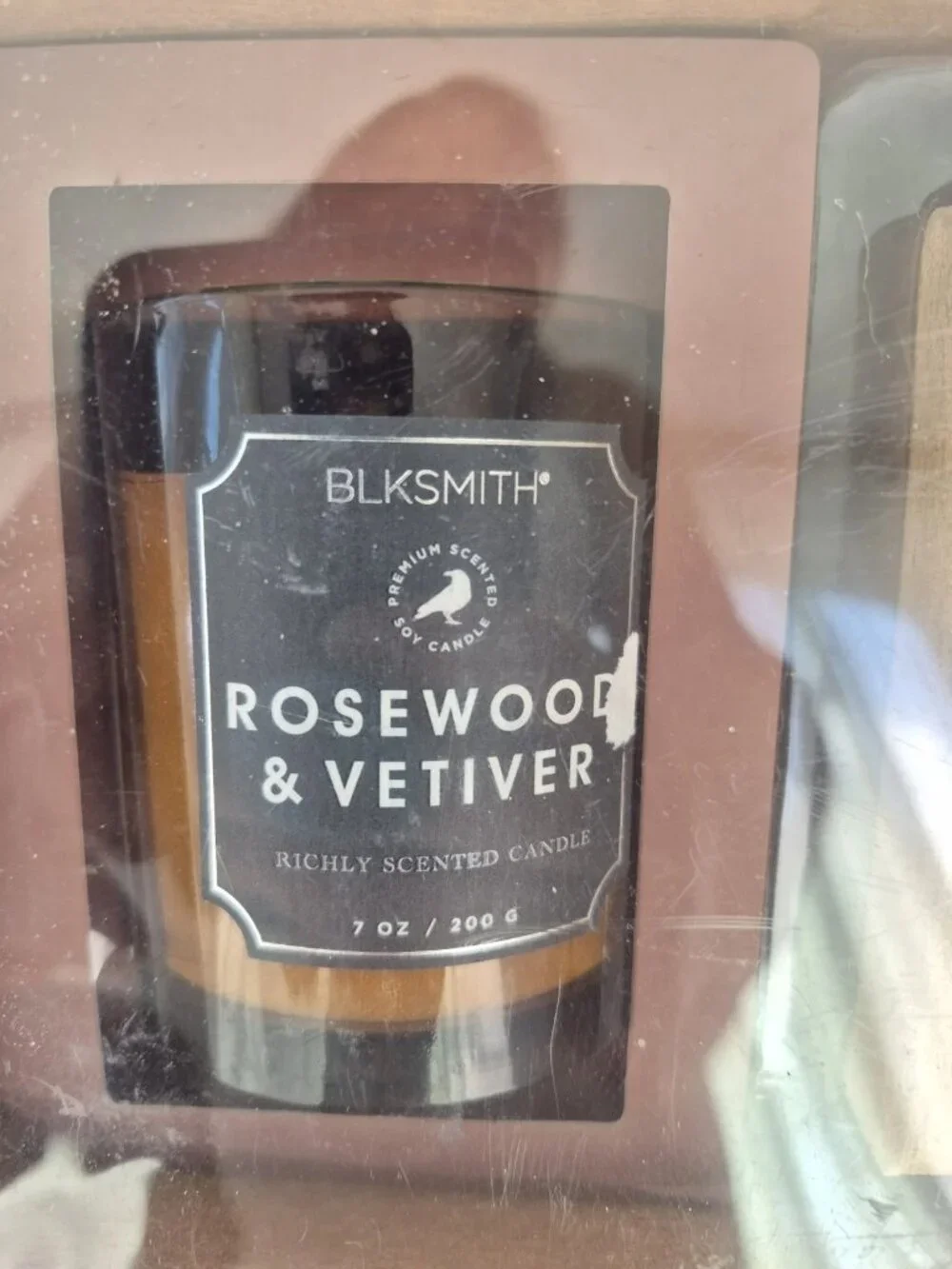 BLKSMITH PREMIUM ROSEWOOD & VETIVER MENS GIFT SET SOY CANDLE & BAR SOAP